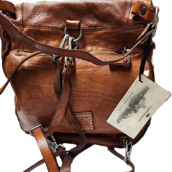 NWT Campomaggi Ardesia Backpack OR Shoulder Bag Cognac READ - Picture 5 of 10